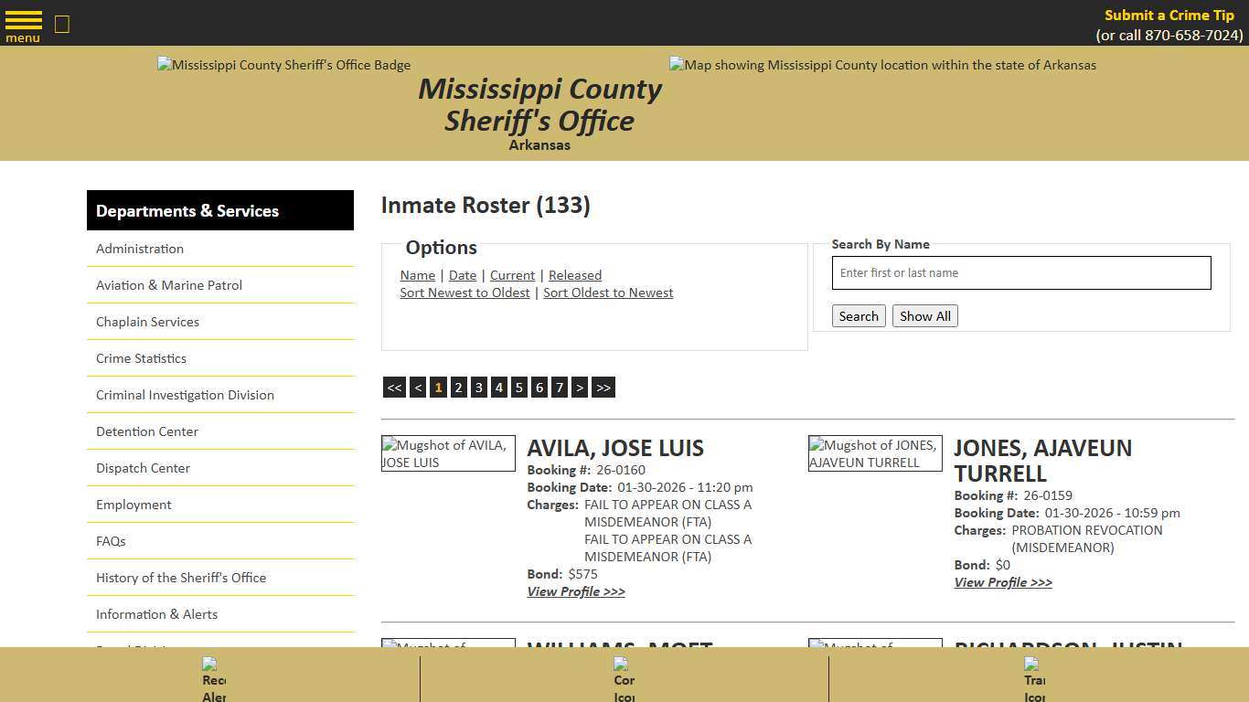 Inmate Roster - Current Inmates Booking Date Descending - Mississippi County AR Sheriff